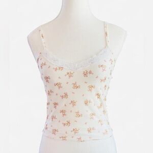 Oh Polly Floral Lace Trim Camisole Top XS